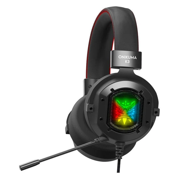 Игровые наушники Onikuma K3 с микрофоном и RGB подсветкой проводные Black (K3) - изображение 3