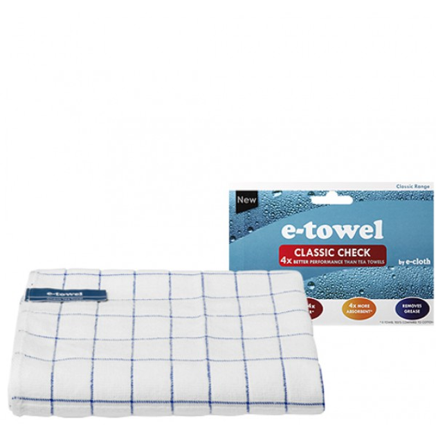 E-Cloth Blue Classic Check Dish Towel