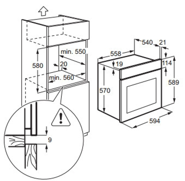 Электрический духовой шкаф zanussi zzb510401w