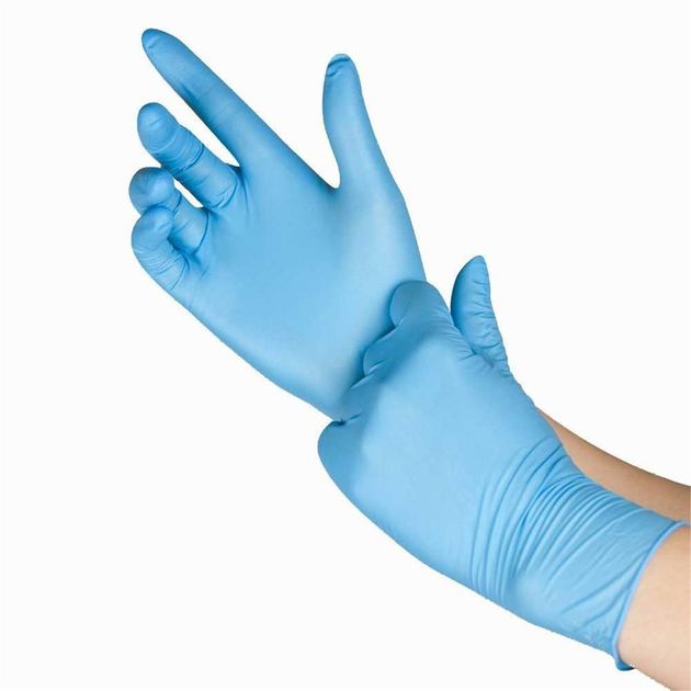 Перчатки нитриловые BIKO 100 шт/уп. цвет: Blue размер: L - изображение 1
