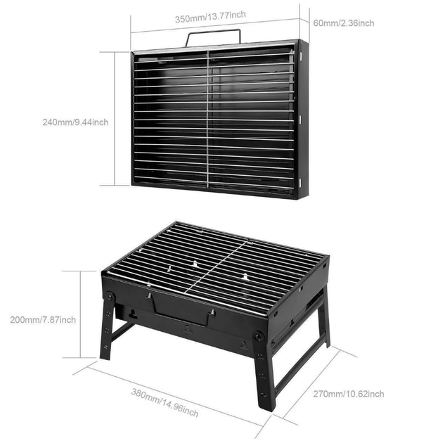 Складаний мангал RIAS MD-258 BBQ Grill Portable (2_008394) - зображення 6