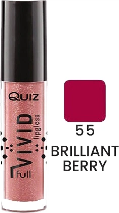 Блеск помада Quiz Vivid Full Brilliant lipgloss Увлажняющий 55 Brilliant Berry 5 мл (5906439014456) - Фото 1 Блеск помада Quiz Vivid Full Brilliant lipgloss Увлажняющий 55 Brilliant Berry 5 мл (5906439014456) - изображение 1