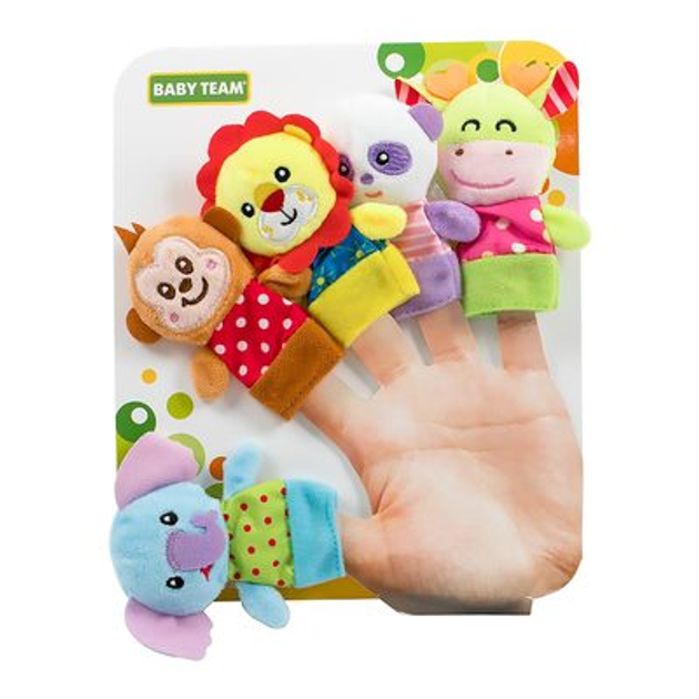 Набор игрушек на пальцы «Веселые зверушки», 5 шт., Baby team, 6+, 8715