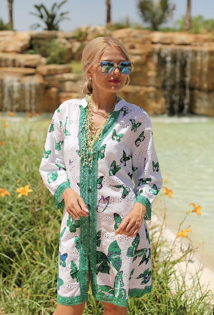 Женская туника рубашка для пляжа Fresh Cotton 328 F-1c 46(L) Цветной 