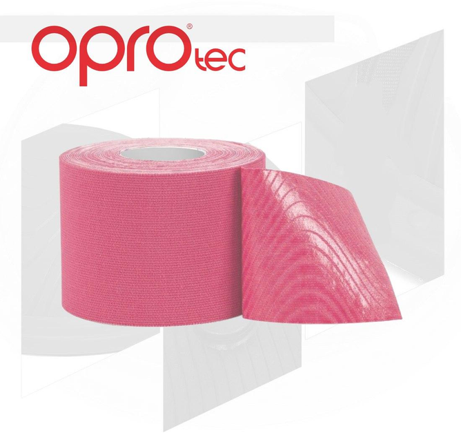 Кинезиологический тейп OPROtec Kinesiology Tape 5см*5м, Рожевий - зображення 2