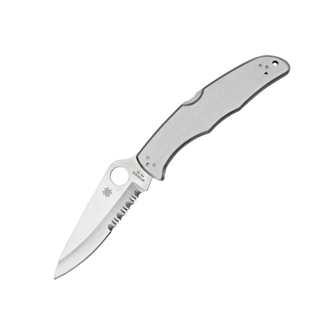 Карманный нож Spyderco Endura 4 Steel Handle, полусеррейтор (C10PS) - изображение 1