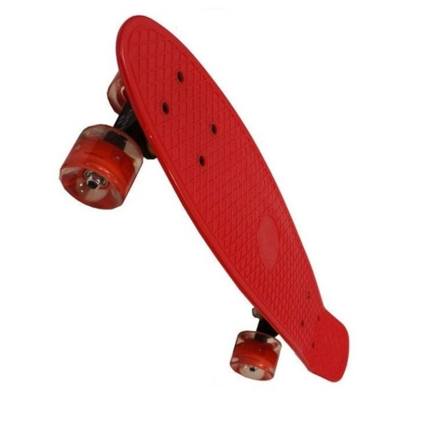 Пени Борд с светящимися колесами. Penny Board скейт красный + Подаорок ...