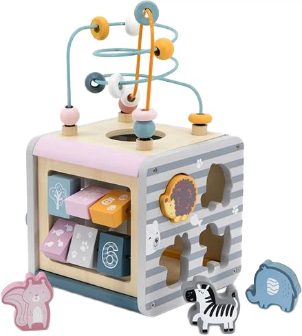 Drewniana kostka edukacyjna Viga Toys PolarB 5 w 1 (6971608440304) - obraz 2