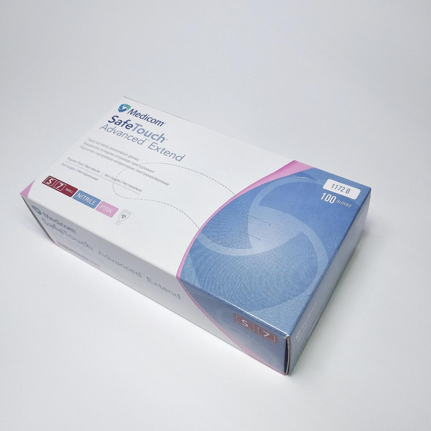 Перчатки для мастера нитриловые розовые Medicom 100 шт размер S(7) - изображение 1