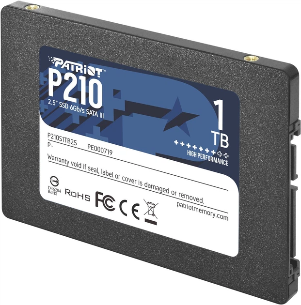 Комп'ютерний запам'ятовувальний пристрій SSD Patriot P210 1TB 2.5" 7mm SATAIII 3D QLC (P210S1TB25) - Фото 3 Комп'ютерний запам'ятовувальний пристрій SSD Patriot P210 1TB 2.5" 7mm SATAIII 3D QLC (P210S1TB25) - изображение 3