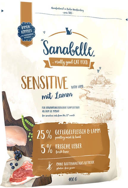 Сухой корм для взрослых кошек Bosch Sanabelle Sensitive (ягнёнок) 400 г ...
