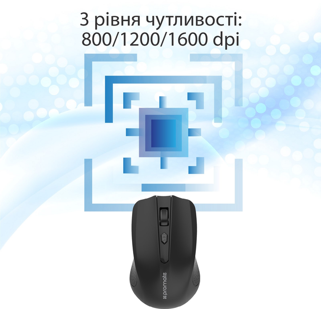 Мышь Promate Clix-8 Wireless Black (clix-8.black) - изображение 3