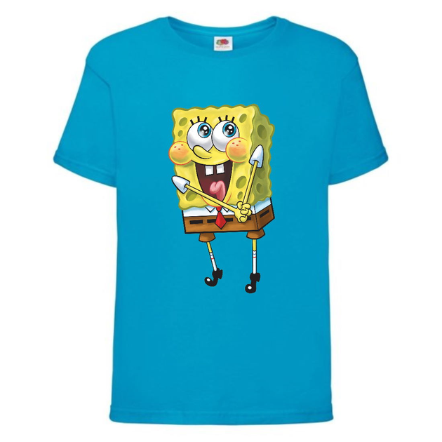 Футболка детская Спанч Боб 11 (Sponge Bob) голубая 104 см – Брендовая ...
