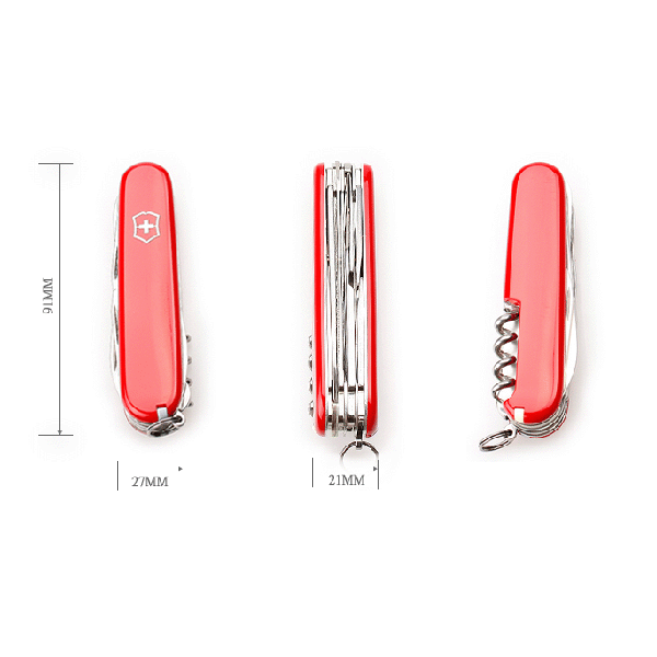 Складной швейцарский нож Victorinox Vx13713 Swiss Army Huntsman 15 функций 91 мм красный - изображение 5