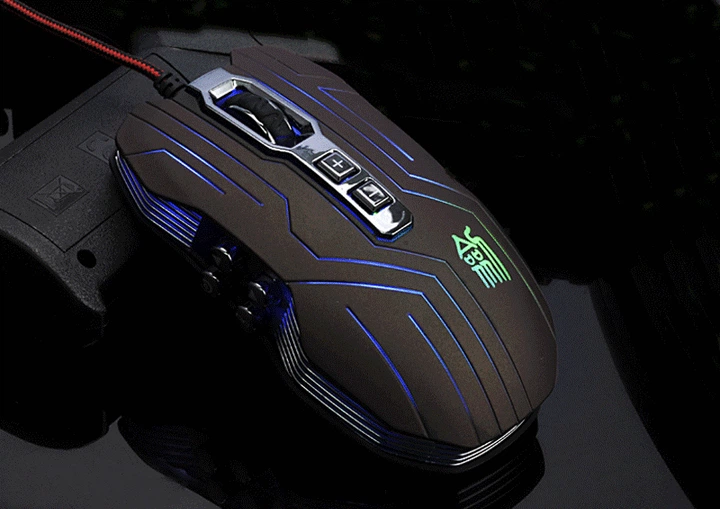 Миша ігрова Jason JS-X9 Brown, USB, 9D, оптична 2400DPI "дихаюче" 4х кольорове LED підсвічування - зображення 5