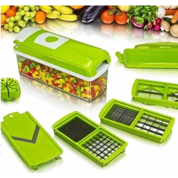 Овочерізка ручна Nicer Dicer Plus з прозорим контейнером і пластика Maestro, колір-салатовий. - зображення 2
