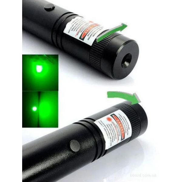 Зелена потужна лазерна указка Laser 303 з алюмінію GreenLaser на 1000 мВт, колір променя-зелений. - зображення 7