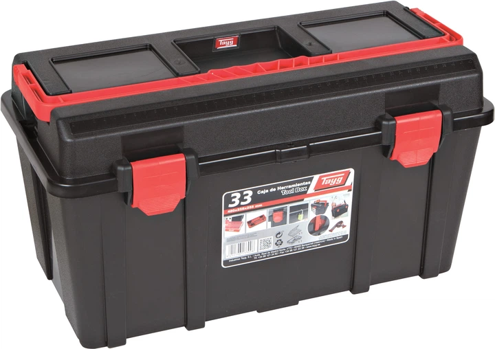 Ящик пластиковий Tayg Box 33 Caja htas 48x25.8x25.5 см для інструментів + вкладка + органайзер Чорний (133008) - Фото 2 Ящик пластиковий Tayg Box 33 Caja htas 48x25.8x25.5 см для інструментів + вкладка + органайзер Чорний (133008) - зображення 2
