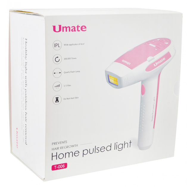 Фотоэпилятор (лазерный эпилятор) Umate T-006 (W-022) Pink - изображение 7