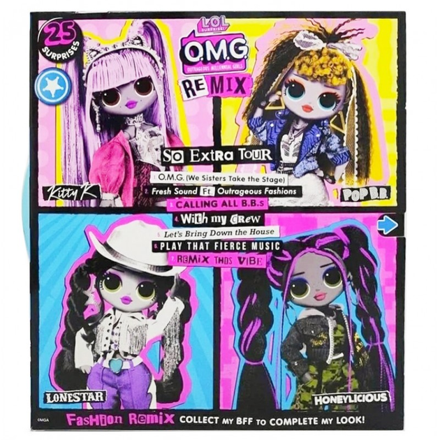 Ігровий набір з лялькою LOL Surprise OMG Remix Kitty K (MGA Entertainment, США) ЛОЛ Сюрпрайз Ремікс Королева Кітті (567240) - зображення 6