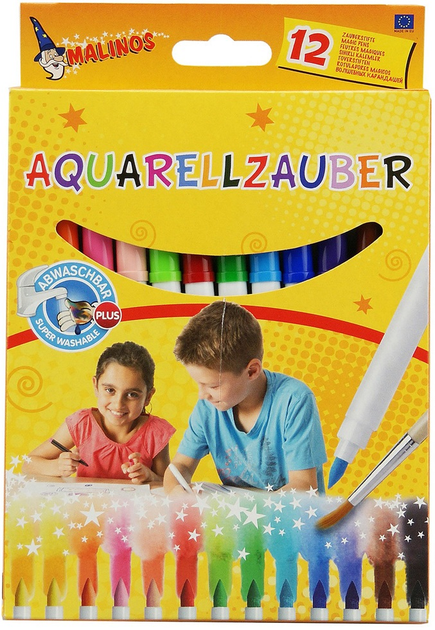Фломастеры акварельные Malinos Aquarellzauber на водной основе 12 шт (MA-300033) (4260189064927) 