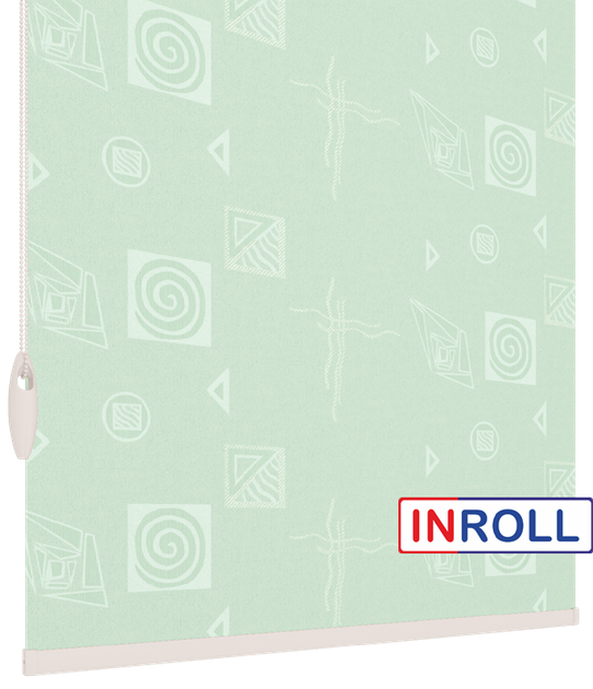 Ролета тканинна INROLL Есо-Mini 107,5х165 см Ikea Салатовий 2073 - зображення 4