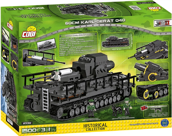 Klocki konstrukcyjne Cobi samobieżny moździerz 600 mm "Karl" 1500 elementów (COBI-2530) - obraz 15