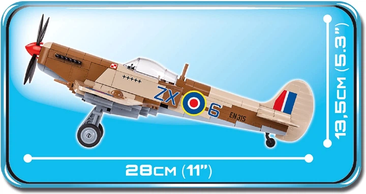 Klocki konstrukcyjne Cobi Myśliwiec Supermarine Spitfire 280 elementów (COBI-5525) - obraz 8