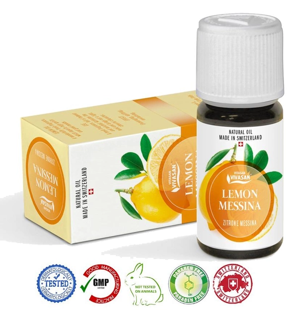 Натуральное швейцарское эфирное масло Лимона VIVASAN Original 10мл концентрат 100% GMP Sertified 