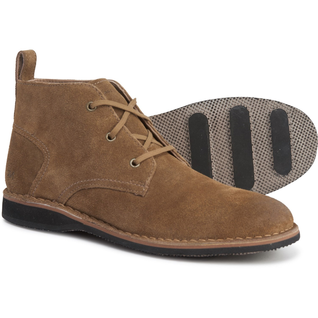 Andrew Marc Dorchester Chukka Suede Tobacco Black Deep