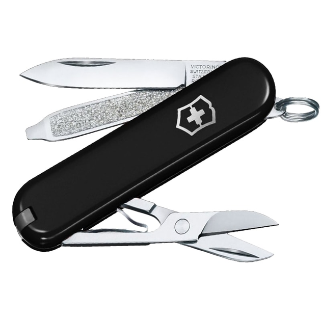 Ніж складний, мультитул Victorinox Classic SD (58мм, 7 функцій), чорний, блістер, 0.6223.3B1 - зображення 1