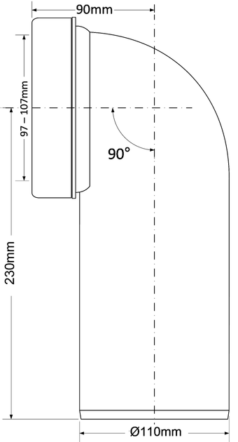 Патрубок угловой 90 градусов