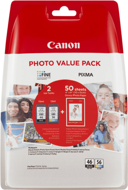 Комплект для друку Canon No.46 картридж PG-46 + картридж CL-56 + папір ...