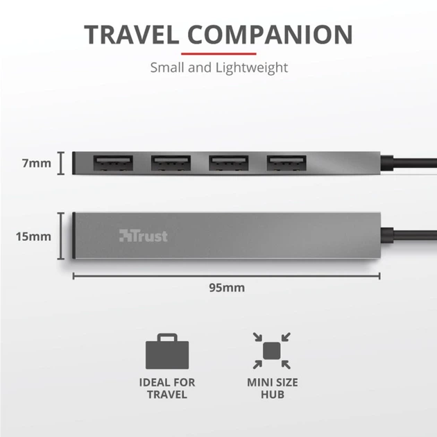 USB Hub Halyx Aluminium 4-Port Mini USB Hub (tr23786) - obraz 9