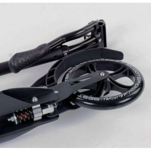 Двухколесный самокат Best Scooter 22788 складной Два амортизатора Черный с бирюзовым - изображение 7