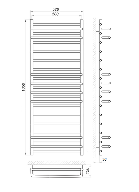 Сушка для рушників WarmShop T3 1050x500 (31105050) - зображення 3