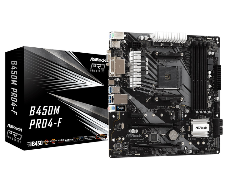 Материнская плата ASRock B450M Pro4-F Socket AM4 – фото, отзывы ...