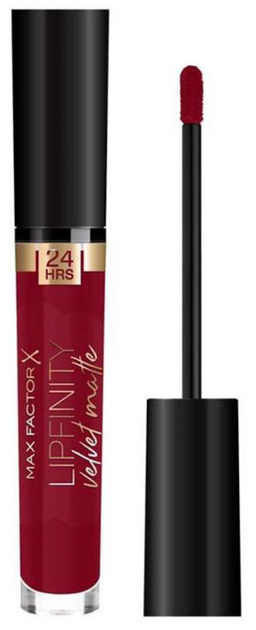 Акція на Помада рідка матова Max Factor Lipfinity Velvet Matte 90 Rustic Red 3.5 мл від Rozetka