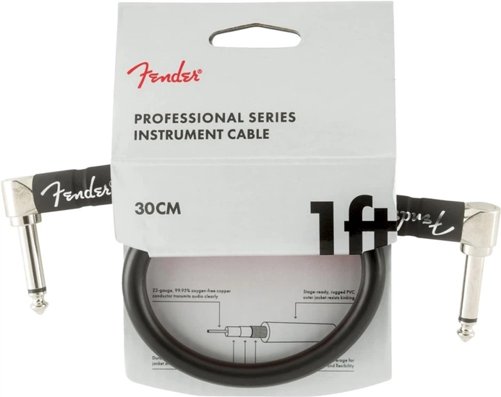 Инструментальный кабель Fender Cable Professional Series 1 ft 30 см Black (228413) - Фото 1 Инструментальный кабель Fender Cable Professional Series 1 ft 30 см Black (228413) - изображение 1