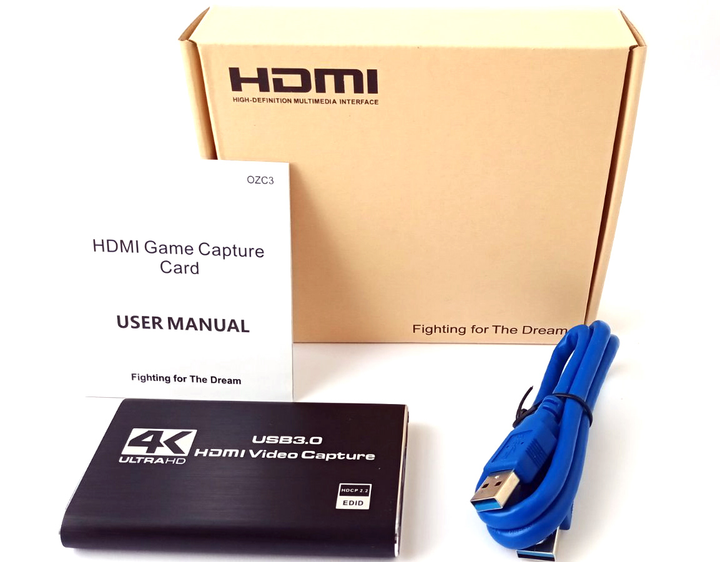 Зовнішня карта відеозахоплення 4K HDMI в USB 3.0 з мікрофонним входом і виходом на навушники, пристрій відео оцифрування (4K HDMI Video Capture USB3.0 AY02) - зображення 5