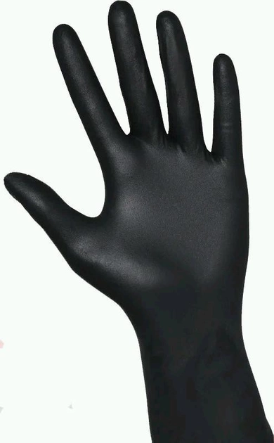 Одноразові рукавички нестерильні нітрилові без пудри Ampri 100 шт в упаковці Розмір L Чорні - изображение 1