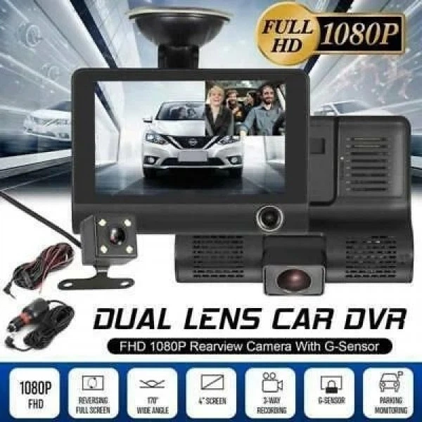 Видеорегистратор автомобильный с 3 камерами и 4-дюймoвым эĸpaнoм Car DVR WDR Full HD 1080P (D-2019090590) - изображение 4