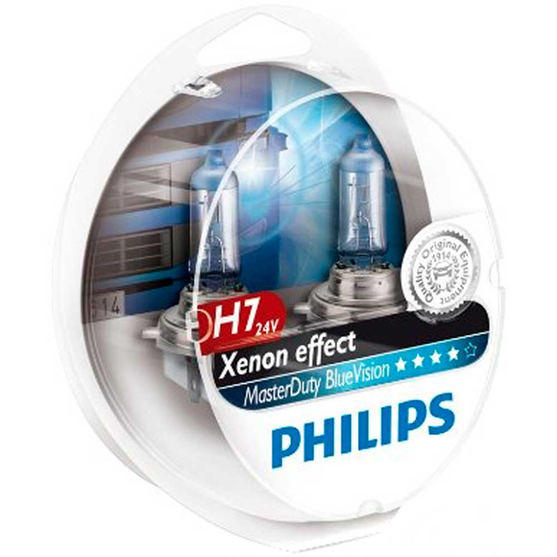 Галогеновые лампы Philips H7 MasterDuty BlueVision 13972MDBVS2 70w 24v ...