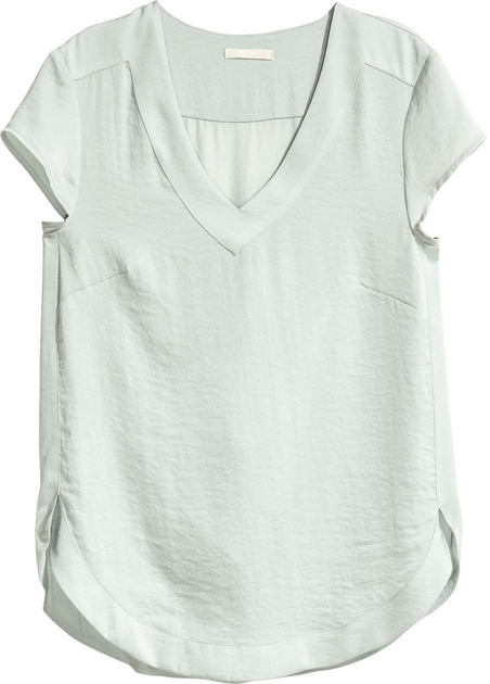 Блузка женская H&M 0389542 32 Серая с голубым (2000000880419) 