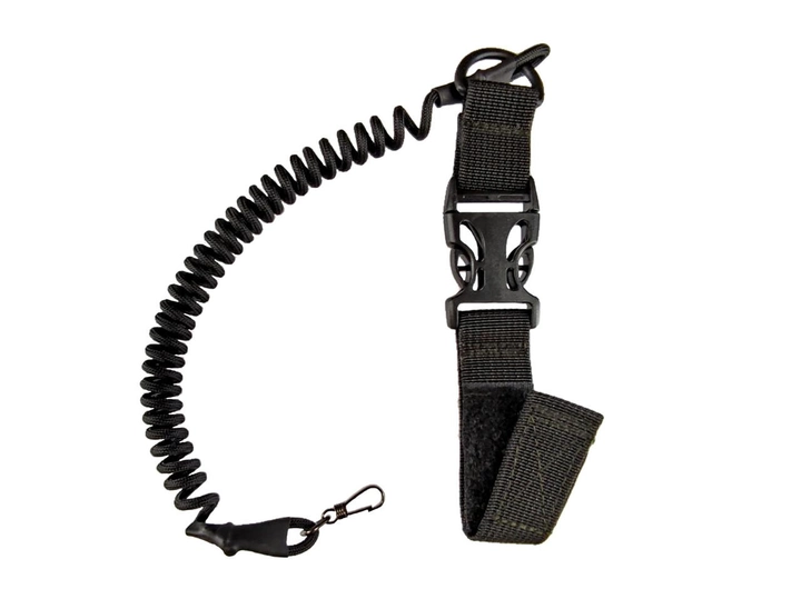 Страховочный шнур тренчик ЭКОНОМ с фастексом Быстросъемный Паракорд Чёрный - изображение 1