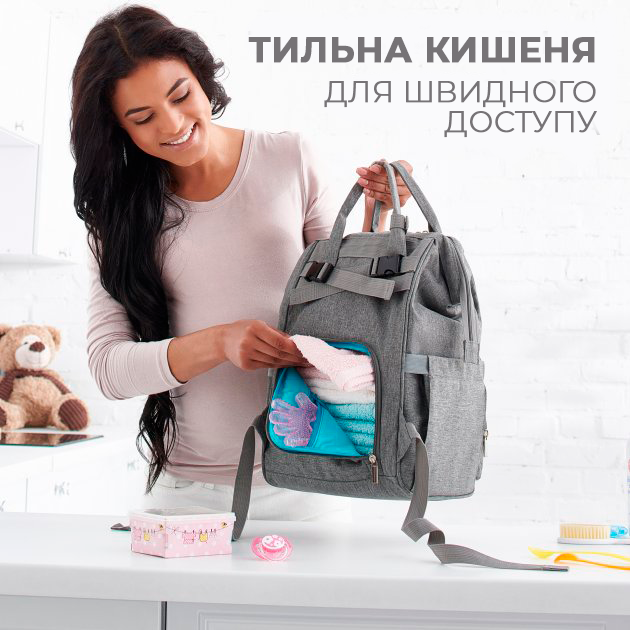 Сумка-рюкзак для мамы + компактный пеленальный матрасик Zupo Crafts (ZC-010) - изображение 5