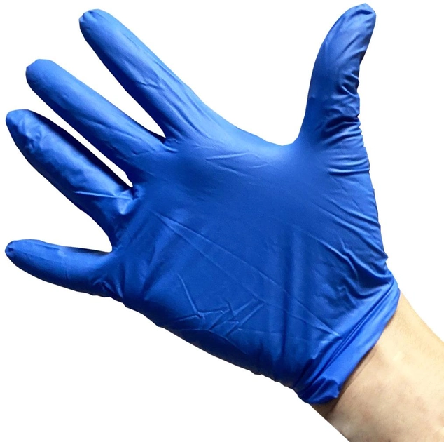 Перчатки медицинские нитриловые смотровые Optima Gloves нестерильные неопудренные S 50 пар Синие (52-118) - изображение 2