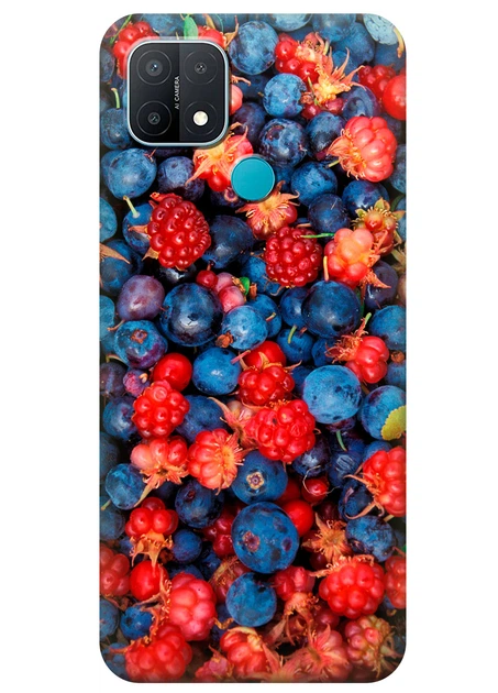 Силиконовый чехол ПринтОК для OPPO A15s - Ягодки - Фото 1 Силиконовый чехол ПринтОК для OPPO A15s - Ягодки - изображение 1