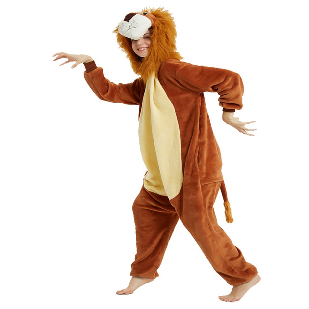 Пижама Кигуруми взрослая BearWear Лев New 3Д (на молнии) M 155 - 165 см Коричневый (K1W1-0176-M) 