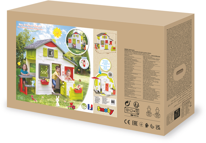 Дом для друзей Smoby Toys с дверным звонком столиком и забором 217х171х172 см (810203) - изображение 2